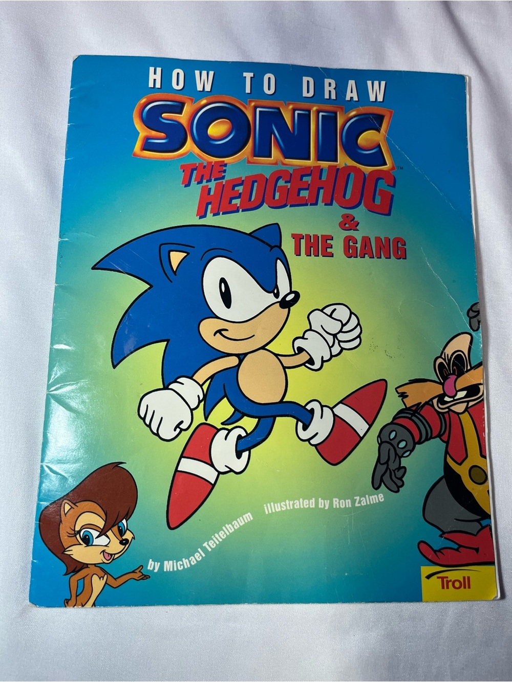 Vintage 1998 How to Draw Sonic the Hedgehog & Gang Troll Book Sega Paperback